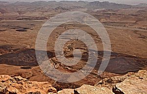 Machtesh Ramon - erosion crater in the Negev desert, the most picturesque natural landmark of Israel